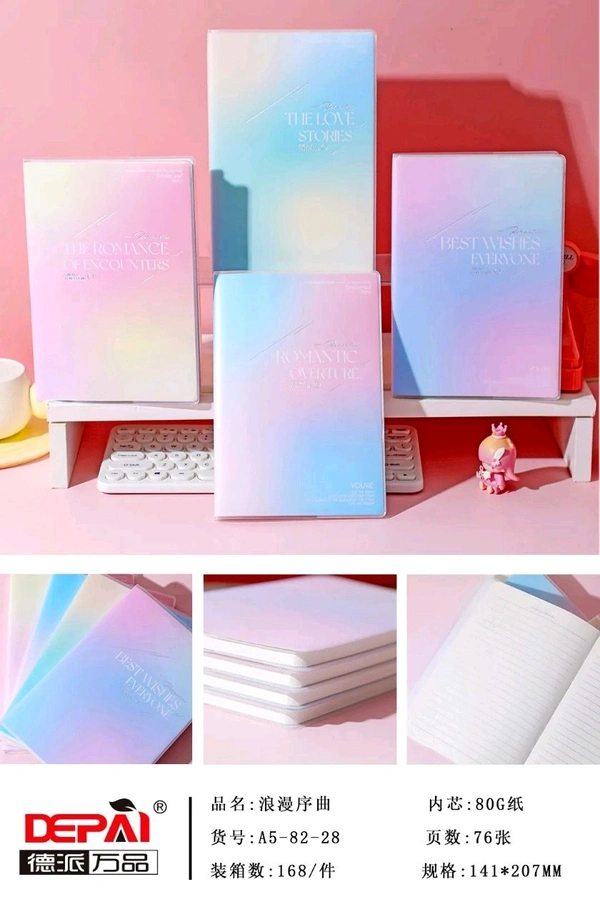 82-28 Dairy A5 152pg Plastic Cover Printed Notebook
