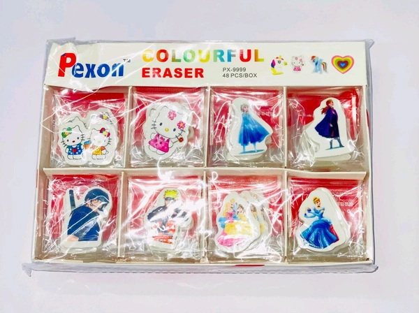 Character Erasers New (48pc Box)
