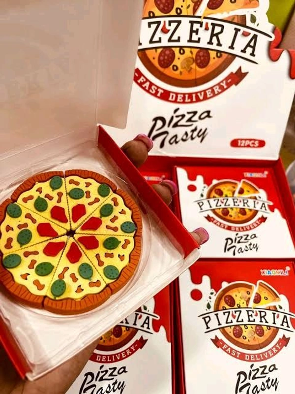 Pizza Eraser Set