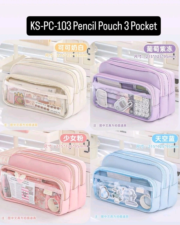 KS-PC-103 Pencil Pouch 3 Pocket