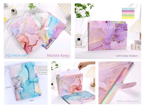 File Expanding 6 Pocket A4 (Marble)