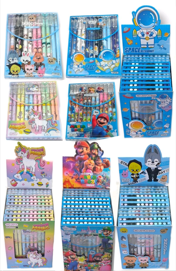Erasable Gel Pen Mix Designs (12Pc)