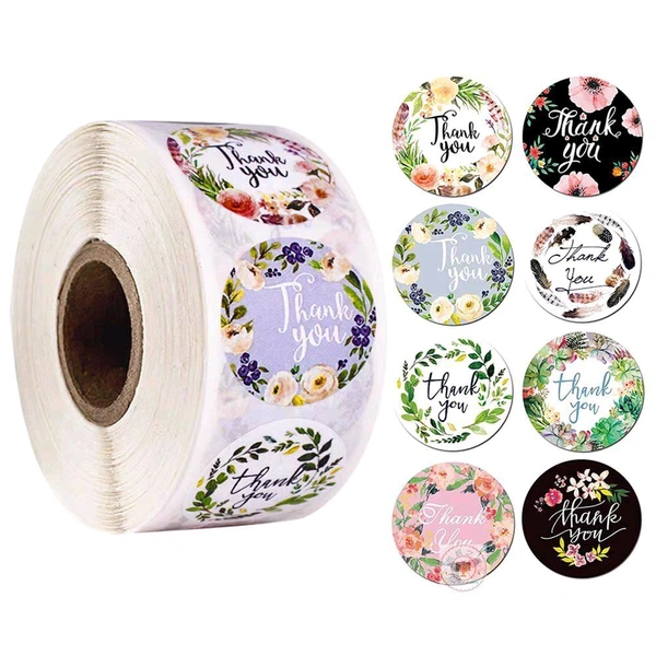Thank You Sticker Roll (500pc) Mix