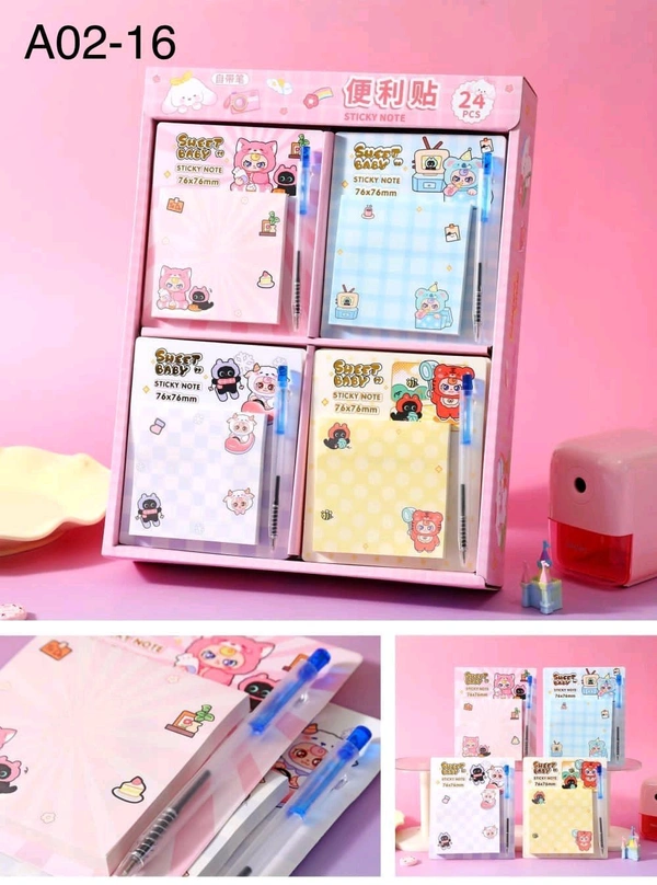 A02-16- Sticky Note With Pen 70 Sheets