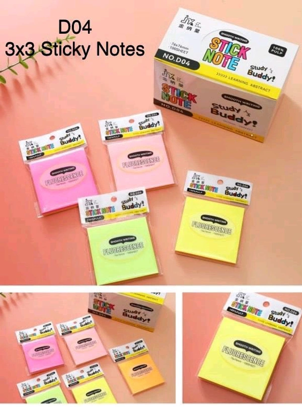 D04- 3x3 Color Sticky Notes 100 Sheets