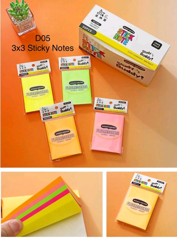D05- 3x4 Color Sticky Notes 100 Sheets