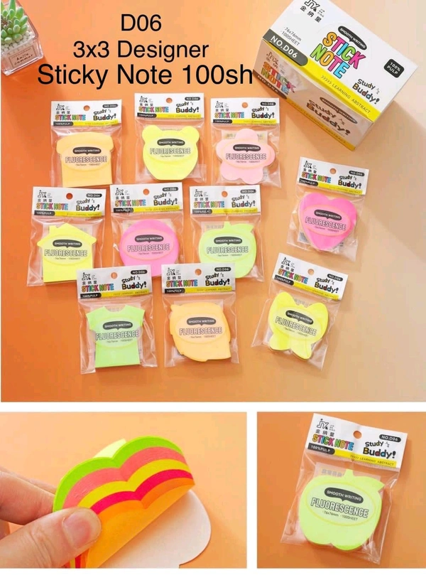 D06- 3x3 Designer Sticky Notes 100 Sheets