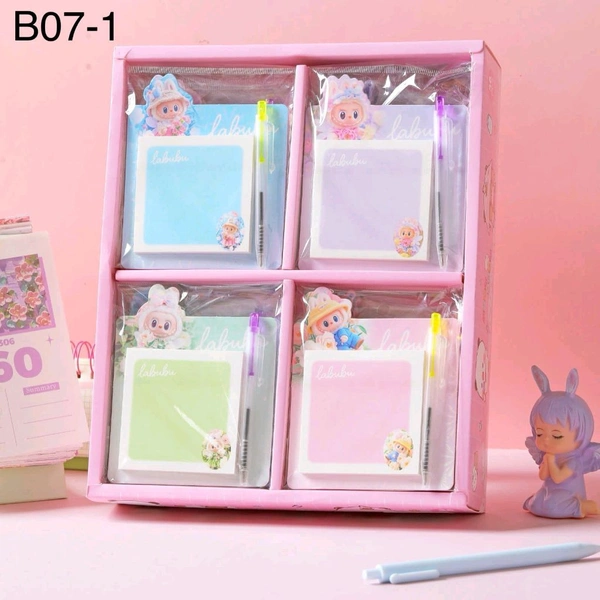B07-1 Labubu Sticky Note With Pen 70Sheets
