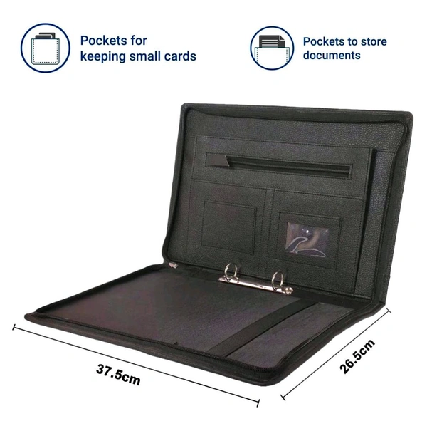 Leather 2D Ring File F/S Size