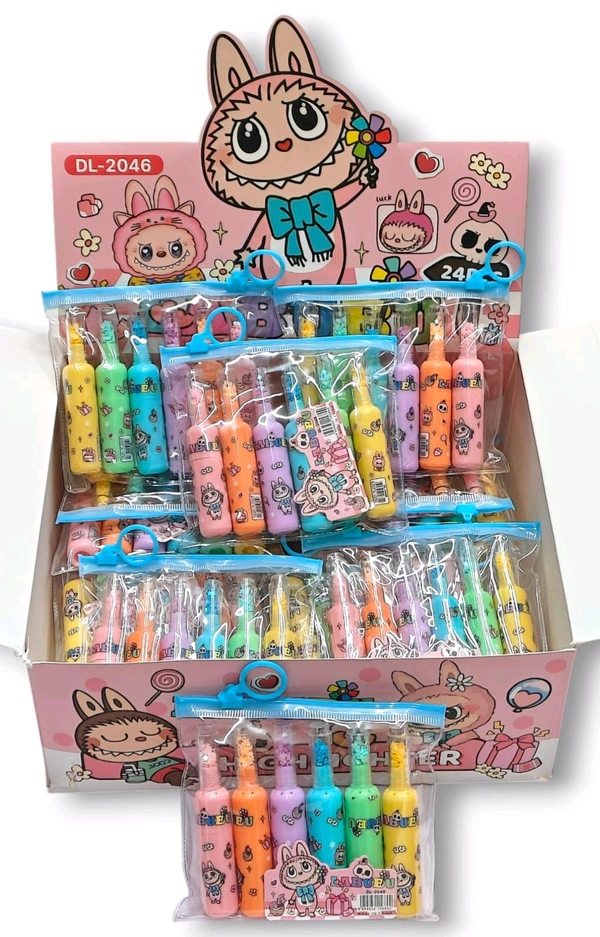 Highlighter Bottle Shape Labubu (6 Color Set)