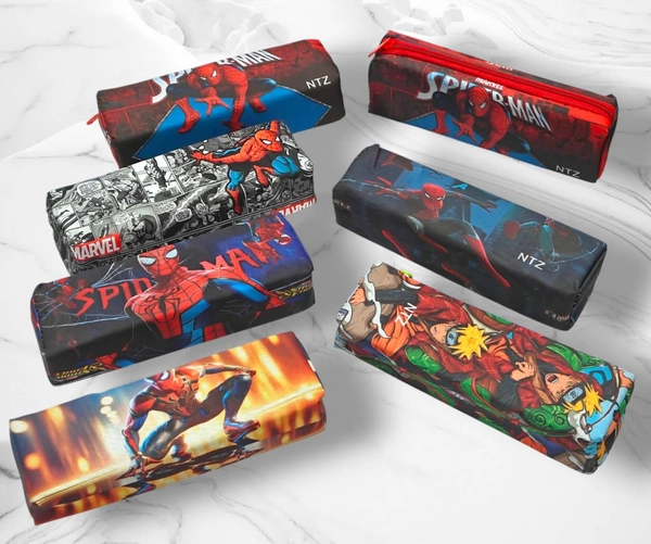 Pouch Square 1 Zip Spiderman Design