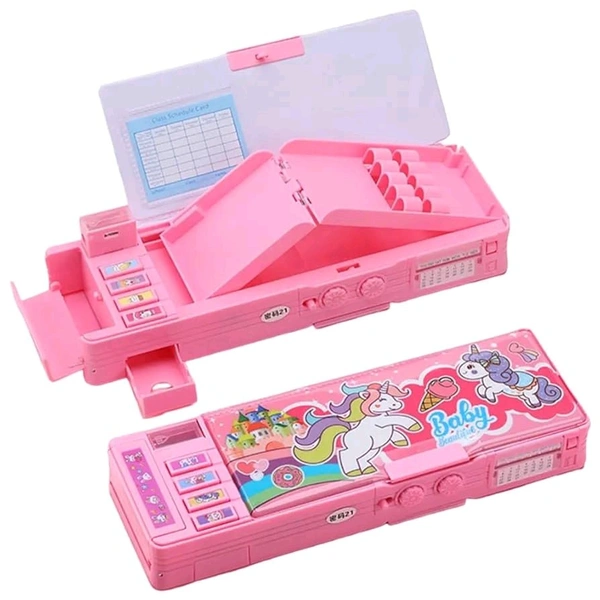 1208 Password Magnet Pencil Box 4 Button (Unicorn)