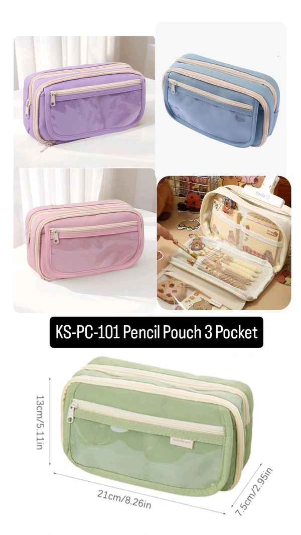 KS-PC-101 Pencil Pouch 3 Pocket