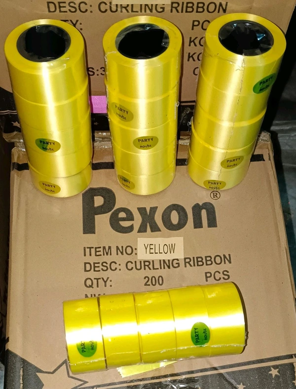 Sartin Curling Ribbon 1inch (5pc) Yellow