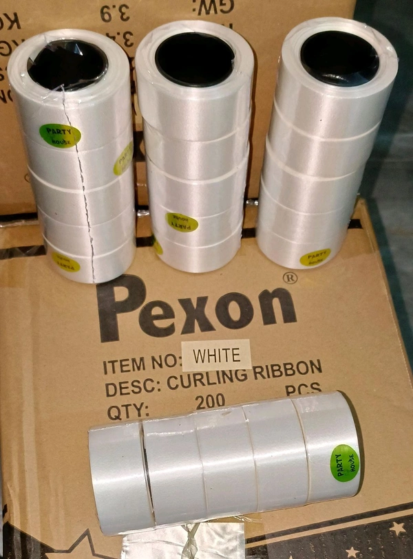 Sartin Curling Ribbon 1inch (5pc) White