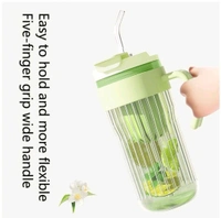 Glass Cup With Handle & Straw 580ml