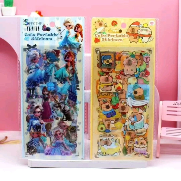 LA-Transparent Pet Sticker 5 Sheets (Mix Design)