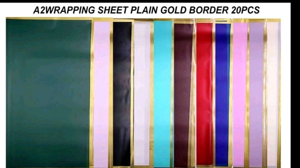 Bouquet Wrapping Sheet 58x58cm (20sheets Pack) Plain Gold Border
