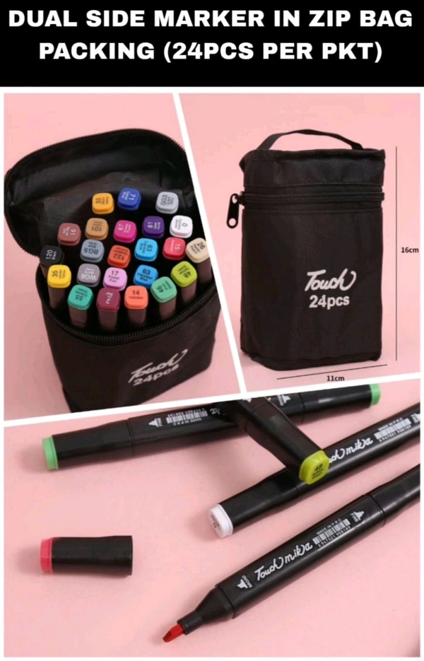 Dual Side Marker 24 Color Pouch 