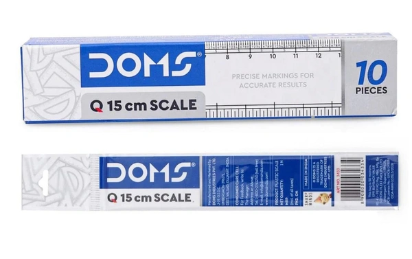 Doms Plastic Ruler Scale 15cm (10pc Pack)