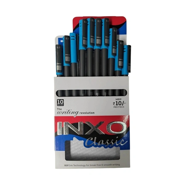 Doms Inxo Classic Ball Pen (10pc Set) - Blue