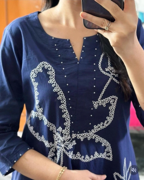 KDJ 5955 Dori embroidery work Cotton Suit Set - XXL-44