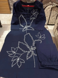 KDJ 5955 Dori embroidery work Cotton Suit Set - XXL-44