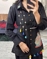 KDJ 2204 Z-Black Embroidery Work Cord Set - 38