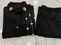 KDJ 2204 Z-Black Embroidery Work Cord Set - 38