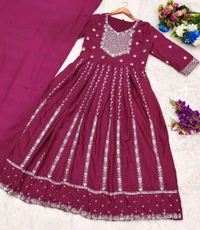 DSS 5636 Embroidery dress This chinnon Anarkali with 
Jari Embroidery work  - L-40
