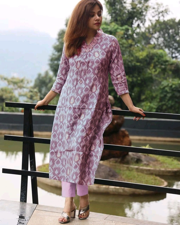 LCJ 5646 NEW Presenting Beautiful Heavy quality cotton Fabric designer festive wear kurti  and pant - Pink, M-38