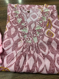 LCJ 5646 NEW Presenting Beautiful Heavy quality cotton Fabric designer festive wear kurti  and pant - Pink, XL-42