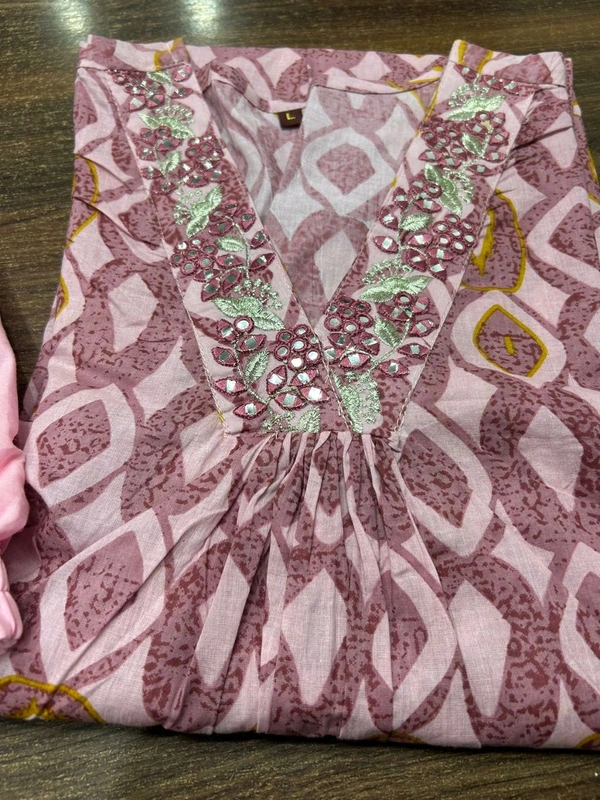 LCJ 5646 NEW Presenting Beautiful Heavy quality cotton Fabric designer festive wear kurti  and pant - Pink, XL-42
