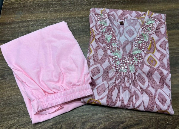 LCJ 5646 NEW Presenting Beautiful Heavy quality cotton Fabric designer festive wear kurti  and pant - Pink, 2XL-44