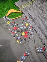LCJ 5649 *NEW Very Beautiful 3ps Set 
cotton fabric Anarkali kurti pant and dupatta. - L-40