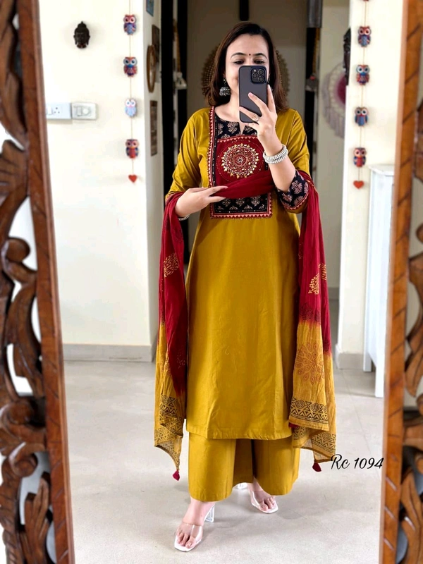 LCJ 5650 NEW FULL EMBROIDERY YOKE STRAIGHT KURTI  PANT MALMAL DUPATTA ARRIVAL 
 - 2XL-44