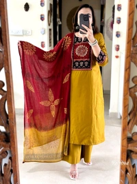 LCJ 5650 NEW FULL EMBROIDERY YOKE STRAIGHT KURTI  PANT MALMAL DUPATTA ARRIVAL 
 - 3XL-46