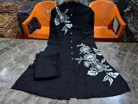 JKW 5658 
*New arrival pure Premium Rayon Cotton Kurti With Pant - Black, 2XL-44