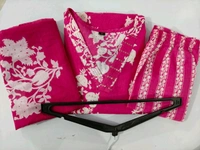 LCJ 5659 New Heavy Cotton Kurta Pant Dupatta  Sequence Work 
 - pink, XL-42