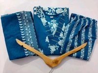LCJ 5659 New Heavy Cotton Kurta Pant Dupatta  Sequence Work 
 - Blue, M-38