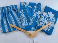 LCJ 5659 New Heavy Cotton Kurta Pant Dupatta  Sequence Work 
 - sky  Blue, XL-42