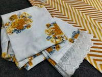 LCW 5662 Cotton febric Lahriya Design  Heavy less and Embroidery work on kurti Pant Dupatta  - Yellow, M-38