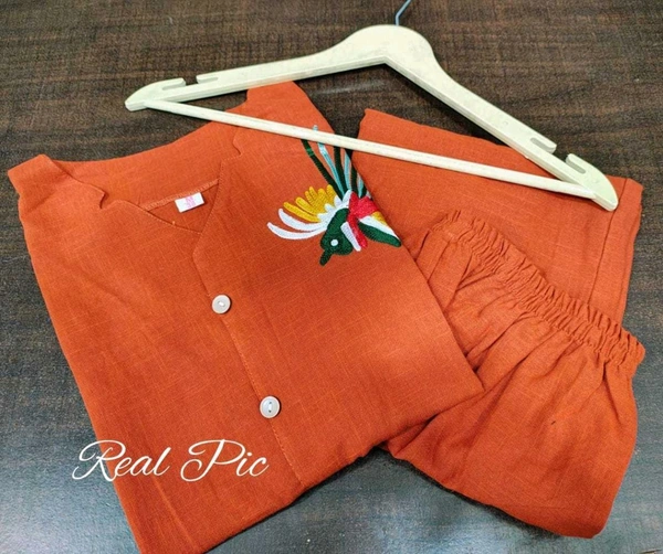 LCW 5685 Premium cotton Slub top with beautiful colours Cord Set Palazzo With Pocket  - M-38