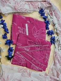 LCW 5690 *New Pink Kurta Pant duppta side hand cut and pant Lace work  - XL-42