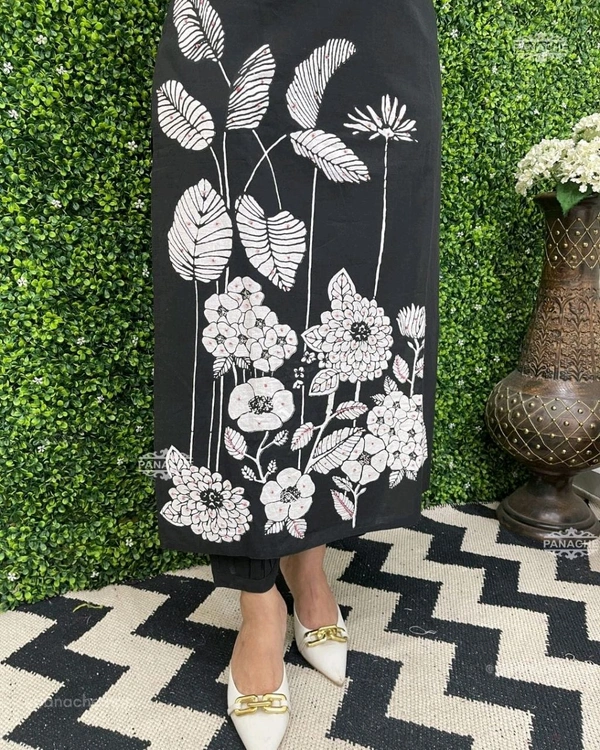 LCW 5692 *Cotton kurti with digital print with pant and Chanderi printed dupatta  - 2XL-44