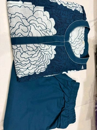 LCW 5694 *New pure Cotton Premium Floral Print cotton kurti Pant set Very comfortable - Blue, 2XL-44
