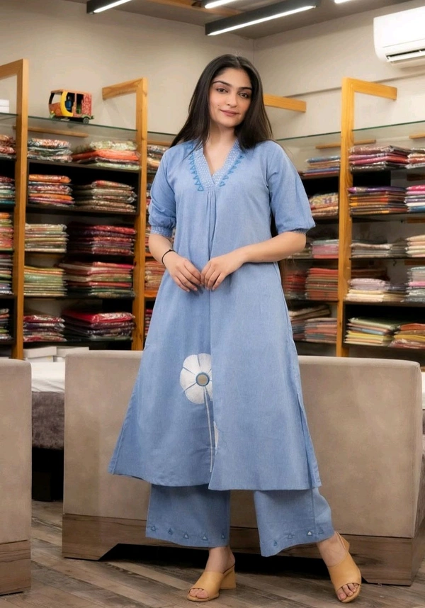 LCW 5698 *New Cotton kurta Pant  full embroidery Work With Side pocket  - 3XL-46