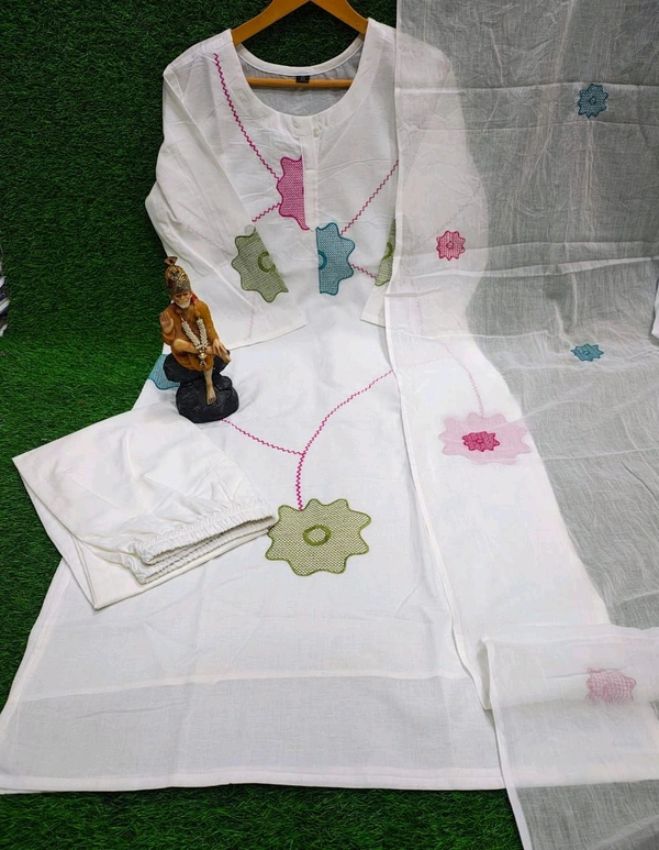 LCW 5699 *New Lonching  Beautiful Heavy qualit cotton  Top pant with Heavy  Embroidery  Work With Malmal Dupatta   - M-38