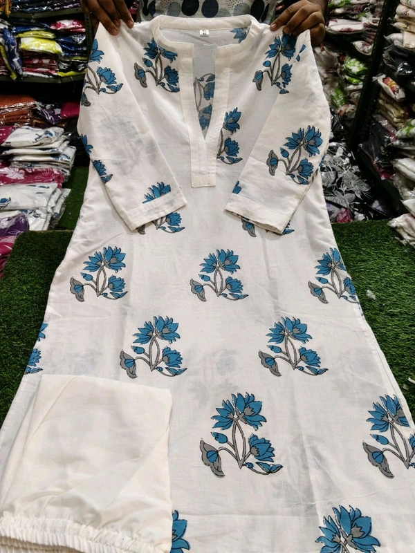 LCW 5703 *New  Floral Fine Pure cotton kurti pant set
Very Classy Designe Look

 - 2XL-44