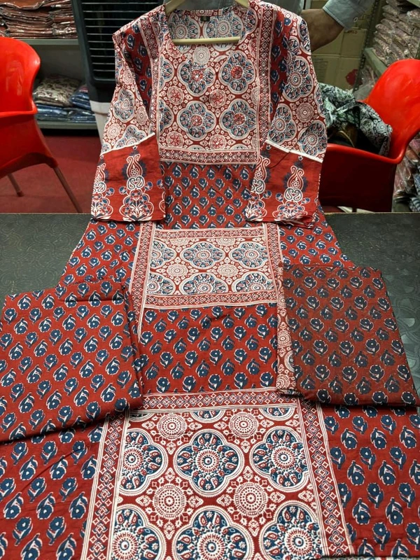 LCW 5709 *New beautiful Kurta Pant With  print dupatta sets Traditional wear Work Hand mirror work - Maroon, M-38